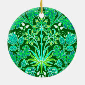 William Morris Hyacinth Print, Emerald Green Keramisch Ornament (Achterkant)