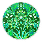 William Morris Hyacinth Print, Emerald Green Keramische Knop (Voorkant)