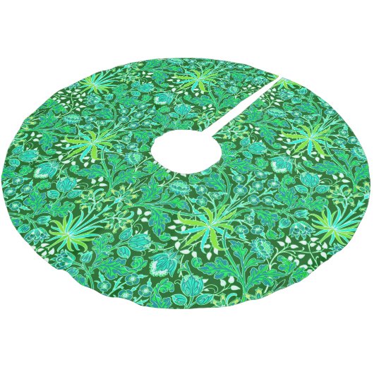 William Morris Hyacinth Print, Emerald Green Kerstboom Rok (Gekanteld)