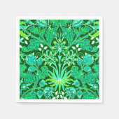 William Morris Hyacinth Print, Emerald Green Servetten (Voorkant)