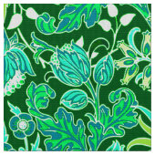 William Morris Hyacinth Print, Emerald Green Stof (Close Up)