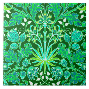 William Morris Hyacinth Print, Emerald Green Tegeltje
