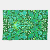 William Morris Hyacinth Print, Emerald Green Theedoek (Horizontaal)