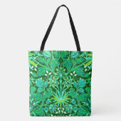 William Morris Hyacinth Print, Emerald Green Tote Bag (Voorkant)