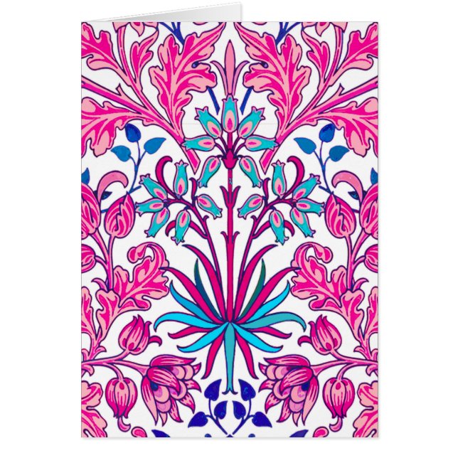 William Morris Hyacinth Print, Fuchsia Pink (Voorkant)