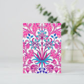 William Morris Hyacinth Print, Fuchsia Pink Briefkaart (Staand voorkant)