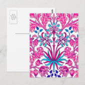 William Morris Hyacinth Print, Fuchsia Pink Briefkaart (Voorkant / Achterkant)
