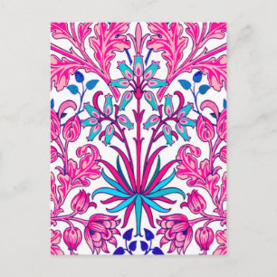 William Morris Hyacinth Print, Fuchsia Pink Briefkaart