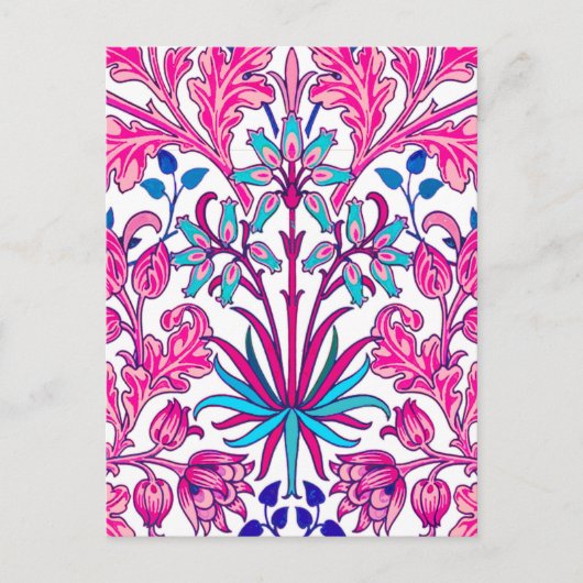 William Morris Hyacinth Print, Fuchsia Pink Briefkaart (Voorkant)