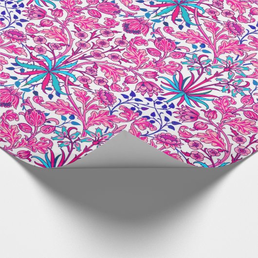 William Morris Hyacinth Print, Fuchsia Pink Cadeaupapier (Hoek)
