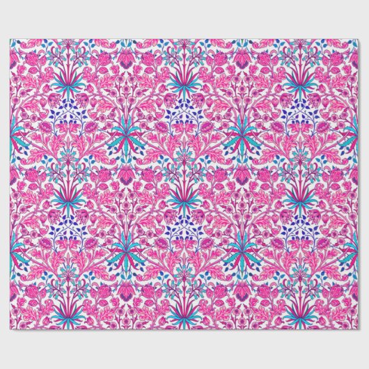 William Morris Hyacinth Print, Fuchsia Pink Cadeaupapier (Vlak)