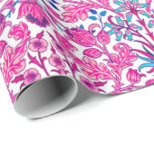 William Morris Hyacinth Print, Fuchsia Pink Cadeaupapier (Rol Hoek)