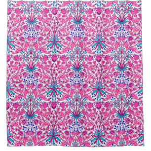 William Morris Hyacinth Print, Fuchsia Pink Douchegordijn