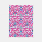 William Morris Hyacinth Print, Fuchsia Pink Fleece Deken (Voorkant)
