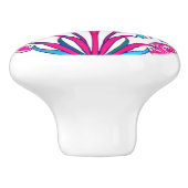 William Morris Hyacinth Print, Fuchsia Pink Keramische Knop (Zijkant)