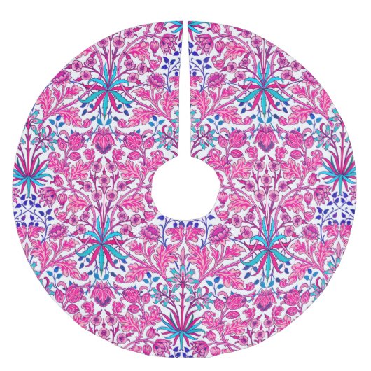 William Morris Hyacinth Print, Fuchsia Pink Kerstboom Rok (Voorkant)