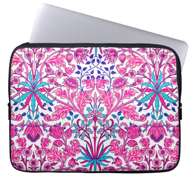 William Morris Hyacinth Print, Fuchsia Pink Laptop Sleeve (Voorkant)