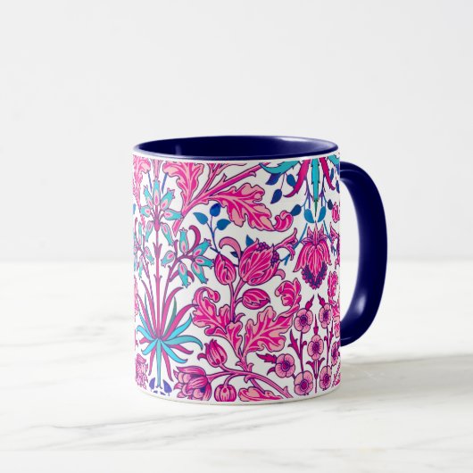 William Morris Hyacinth Print, Fuchsia Pink Mok (Voorkant rechts)