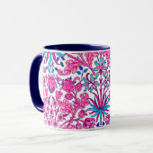 William Morris Hyacinth Print, Fuchsia Pink Mok (Voorkant links)