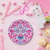 William Morris Hyacinth Print, Fuchsia Pink Papieren Bordje (Feest)