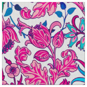 William Morris Hyacinth Print, Fuchsia Pink Stof (Close Up)