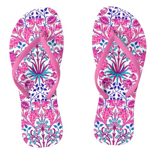 William Morris Hyacinth Print, Fuchsia Pink Teenslippers (Voetbed)