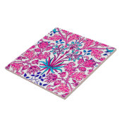 William Morris Hyacinth Print, Fuchsia Pink Tegeltje (Zijkant)