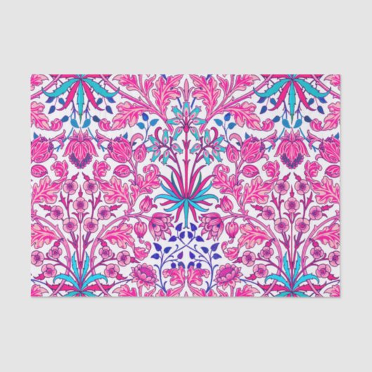 William Morris Hyacinth Print, Fuchsia Pink Tissuepapier (Voorkant)