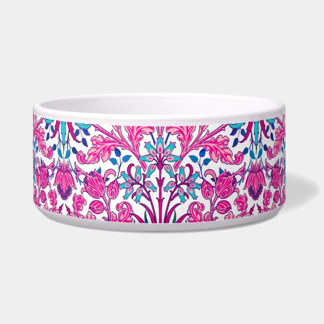 William Morris Hyacinth Print, Fuchsia Pink Voerbakje (Voorkant)