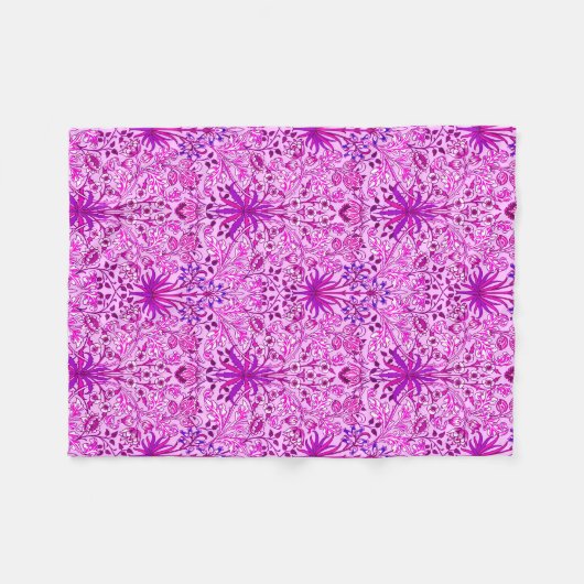 William Morris Hyacinth Print, Lavender en Violet Fleece Deken (Voorkant (Horizontaal))