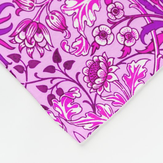 William Morris Hyacinth Print, Lavender en Violet Fleece Deken (Hoek)