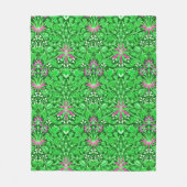 William Morris Hyacinth Print, Lime Green Fleece Deken (Voorkant)