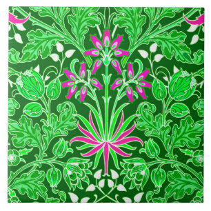 William Morris Hyacinth Print, Lime Green Tegeltje