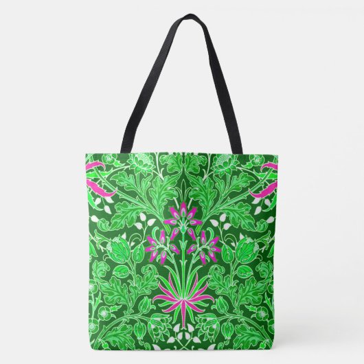 William Morris Hyacinth Print, Lime Green Tote Bag (Voorkant)