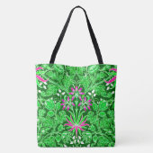 William Morris Hyacinth Print, Lime Green Tote Bag (Achterkant)