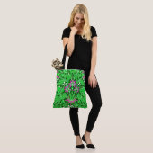 William Morris Hyacinth Print, Lime Green Tote Bag (Op model)