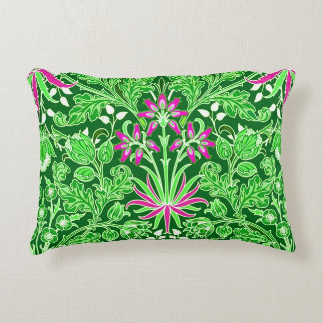 William Morris Hyacinth Print Limoen & Emerald Gre Accent Kussen (Voorkant)