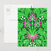 William Morris Hyacinth Print Limoen & Emerald Gre Briefkaart (Voorkant / Achterkant)