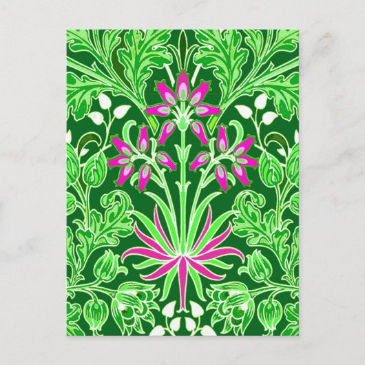William Morris Hyacinth Print Limoen & Emerald Gre Briefkaart (Voorkant)