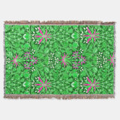 William Morris Hyacinth Print Limoen & Emerald Gre Deken (Voorkant)