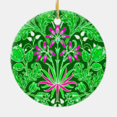 William Morris Hyacinth Print Limoen & Emerald Gre Keramisch Ornament (Achterkant)