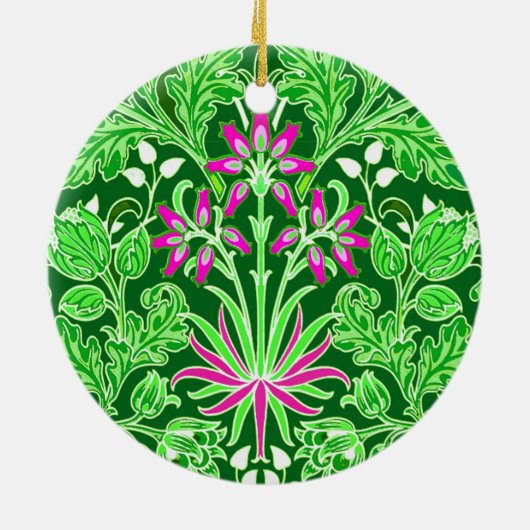 William Morris Hyacinth Print Limoen & Emerald Gre Keramisch Ornament (Achterkant)