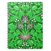 William Morris Hyacinth Print, Limoen en Emerald Notitieboek (Voorkant)