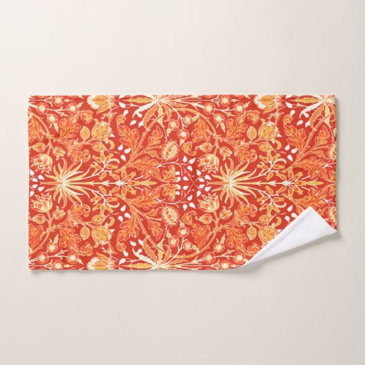 William Morris Hyacinth Print, Mandarin Oranje Ba Bad Handdoek (Handdoek)