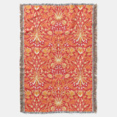 William Morris Hyacinth Print, Mandarin Oranje Deken (Voorkant Verticaal)