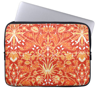 William Morris Hyacinth Print, Mandarin Oranje Laptop Sleeve