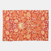 William Morris Hyacinth Print, Mandarin Oranje Theedoek (Horizontaal)