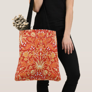William Morris Hyacinth Print, Mandarin Oranje Tote Bag