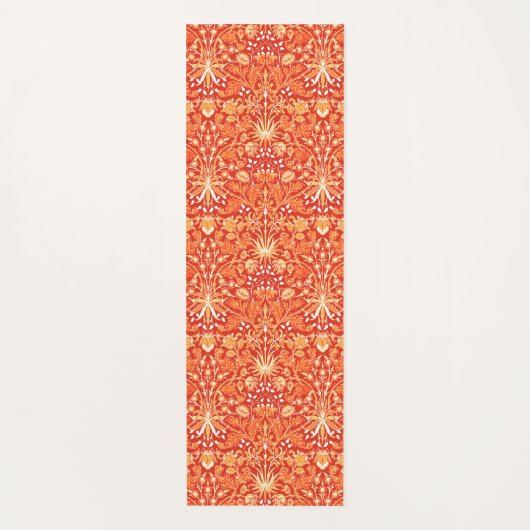 William Morris Hyacinth Print, Mandarin Oranje Yogamat (Voorkant)
