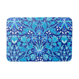 William Morris Hyacinth Print, Navy & Cobalt Blue Badmat